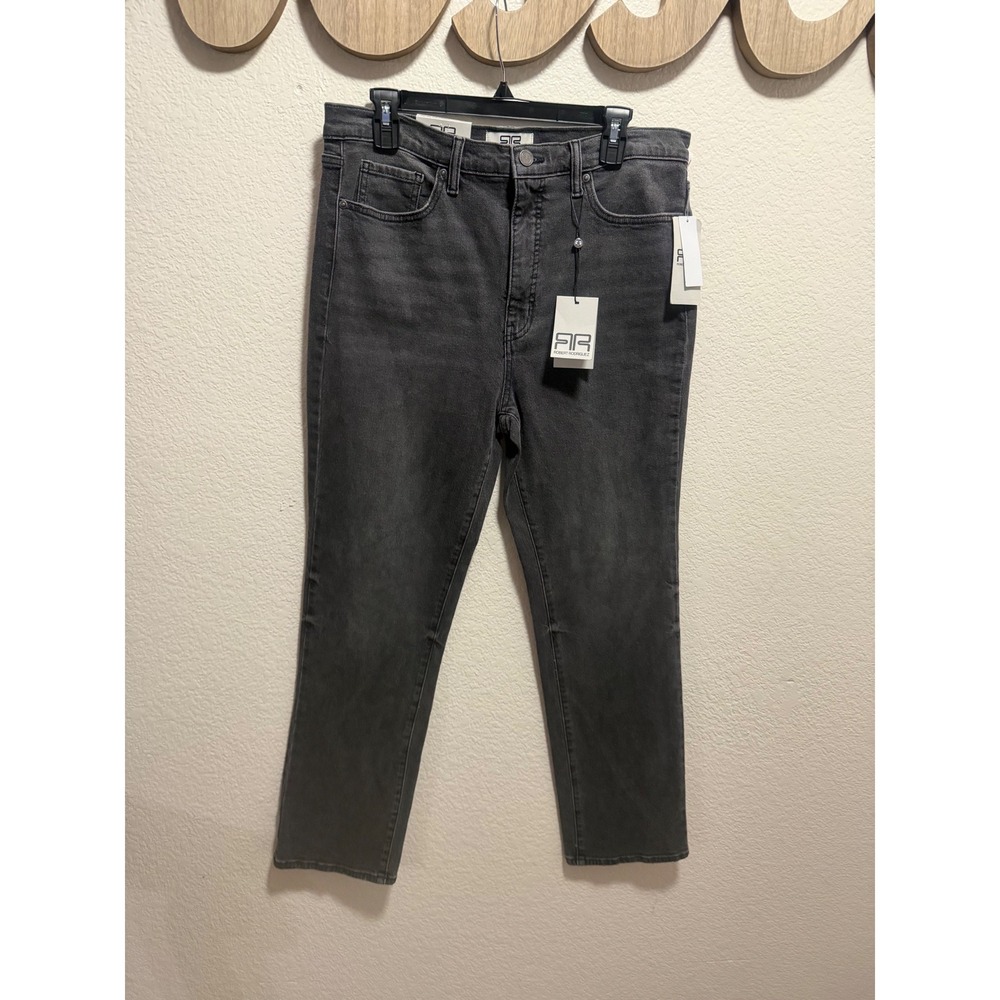 Robert Rodriguez Womens High Rise Slim‎ Straight Jeans Washed Black 12/31